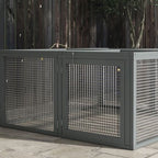 Wooden Folding Rabbit Run for 2-3 Rabbits, Guinea, Grey