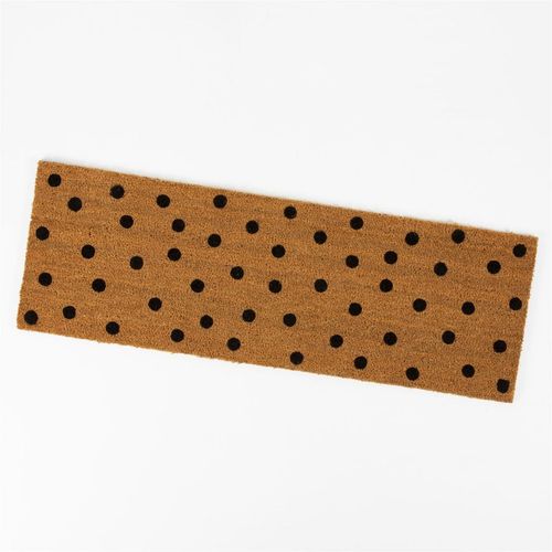 Astley Printed Totally Dotty PVC Backed Coir 40x120cm Natural Doormat