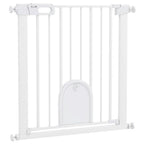 Pet Safety Gate: Pressure Fit Stair w/ Small Door - Double Locking - Secure