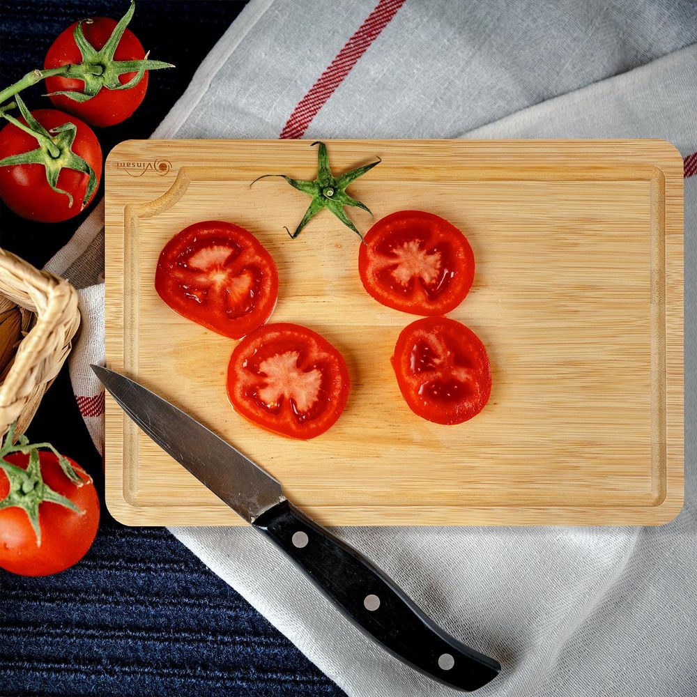 Bamboo Chopping Board Set - Quality 3-Piece Kitchen Essentials, Natural & Durable