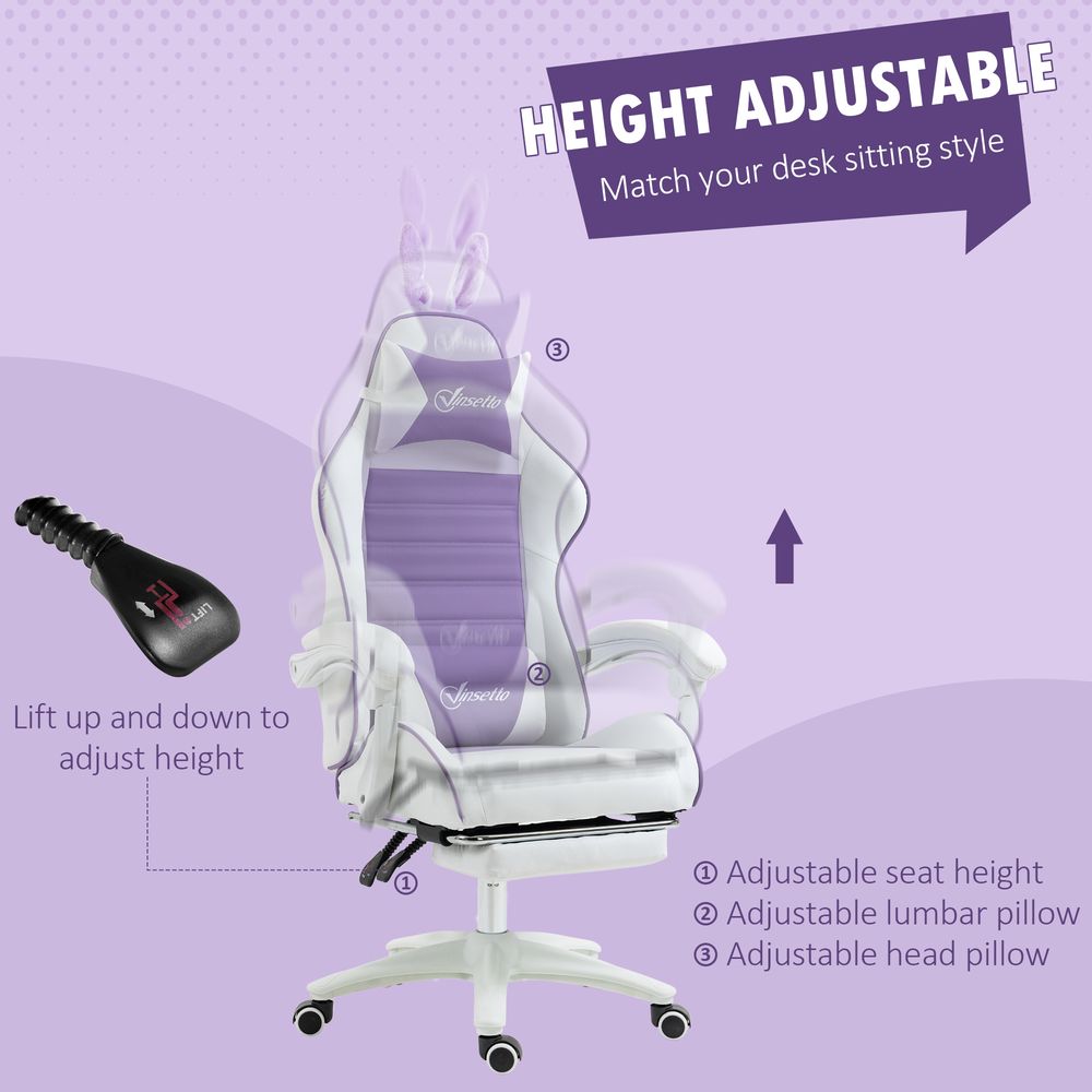 Gaming Chair - Footrest - Rabbit Ears - Purple