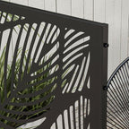 6.5FT Metal Outdoor Privacy Screen Panel with Stand, Leaf Style