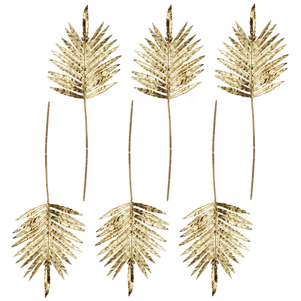 Artificial Palm Leaf - Gold, 95cm, Pack of 6