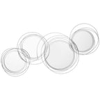 Metal Wall Art Modern Decorative Mirror Decor Hanging Home Wall Sculptures for Living Room Bedroom Dining Room, Silver