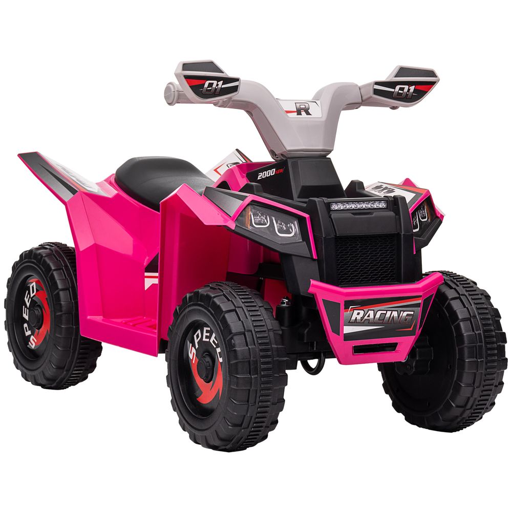 Electric Quad Bike, 6V Kids Ride-On ATV, for Ages 18-36 Months - Pink