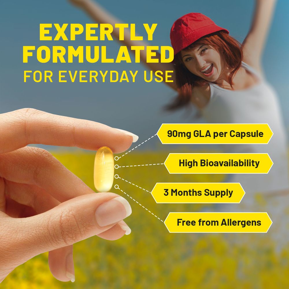 Evening Primrose Oil Softgels - 2000mg with Vitamins E and B6, 60 Vegan Softgels