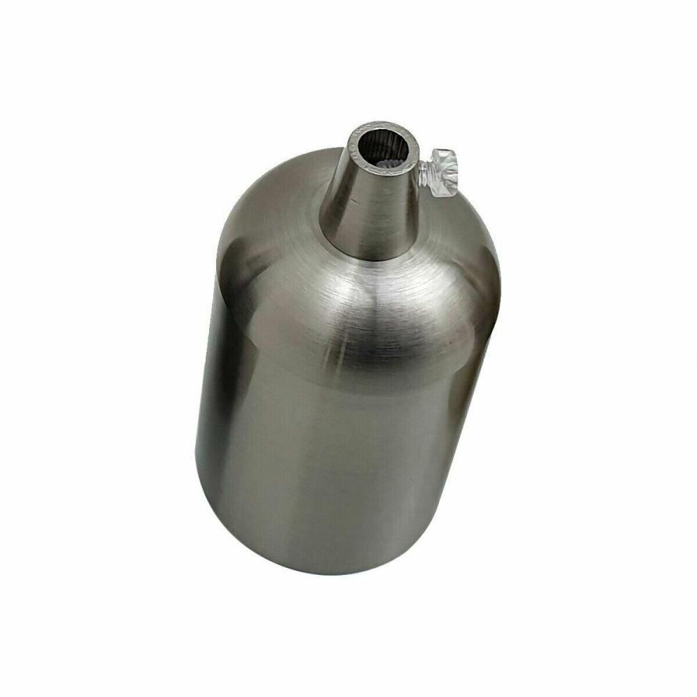 Smooth Holder Satin Nickel Lamp - Vintage Antique Retro Style - E27 Socket