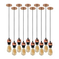 10 Pack Industrial Rose Gold Pendant Light, Lampshade Addable E27 Lamp Holder Light