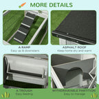 Rabbit Hutch Pet House Outdoor Run Design w/ Water-Resistant Paint Ramp with Level Detail