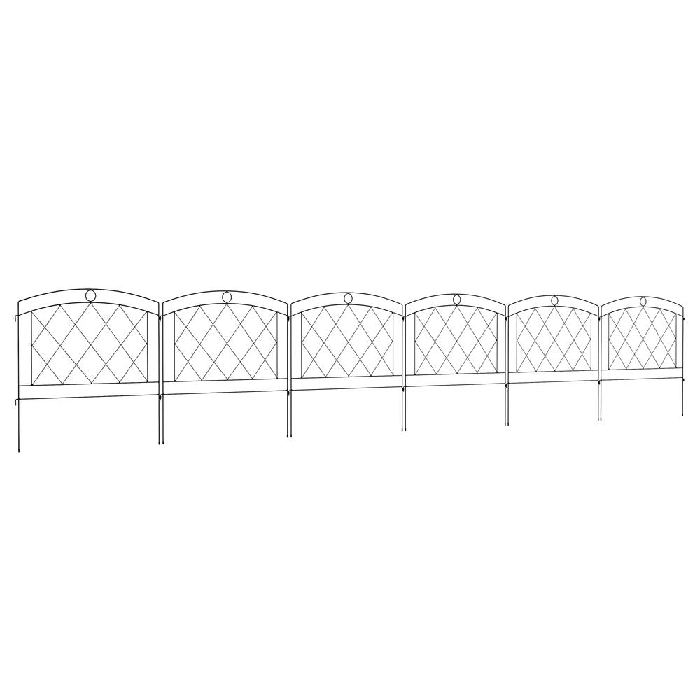 Metal Decorative Garden Fencing: 6PCs 24in x 12ft