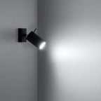 Ring Black Rotating Tube Wall Lamp - Modern Loft Design, GU10