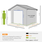 9x6 Galvanized Metal Garden Shed - Secure & Spacious Storage Solution for Backyard & Patio