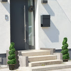 Set of 2 Potted Artificial Plants, Topiary Spiral Boxwood Trees, 90cm