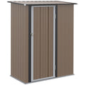 Steel Garden Shed Brown - Lockable Door - Weather-resistant - Outdoor Storage Solution