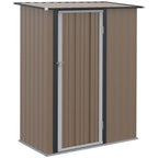 Steel Garden Shed Brown - Lockable Door - Weather-resistant - Outdoor Storage Solution
