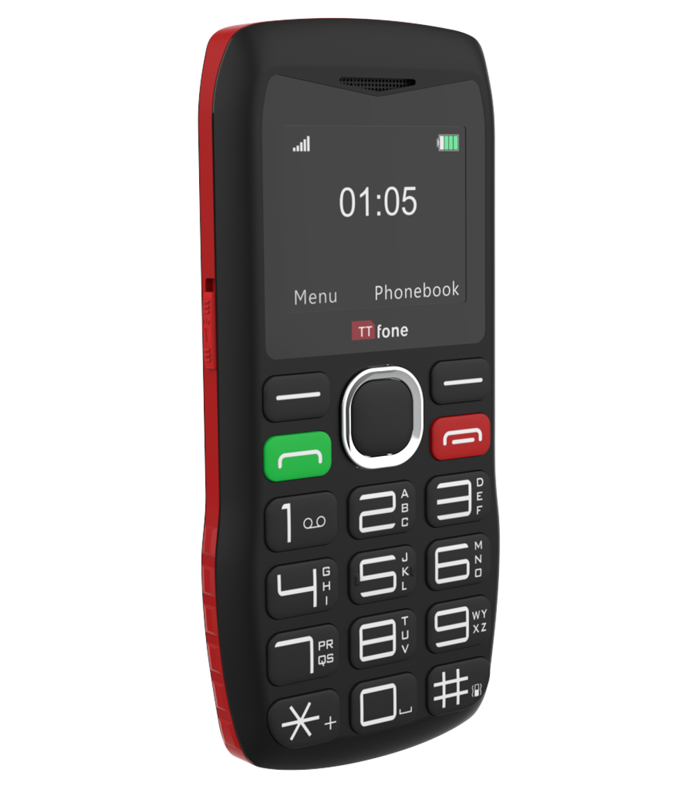 TTfone TT880 Easy-to-Use Big Button Mobile with Pay As You Go SIM, USB C Cable