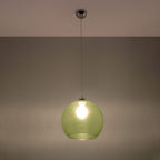 Pendant lamp steel, glass Ball minimalistic Design E27 in Steel