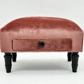 Comfort: Plush Pink Velvet Footstool with Drawer