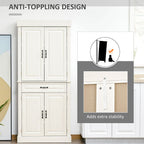 180cm Kitchen Pantry Storage Cabinet Server Food Organizer, White