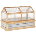 Raised Garden Bed with Greenhouse Top, 122x61x81.7cm, Natural Kit