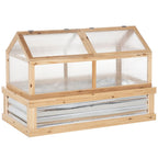 Raised Garden Bed with Greenhouse Top, 122x61x81.7cm, Natural Kit