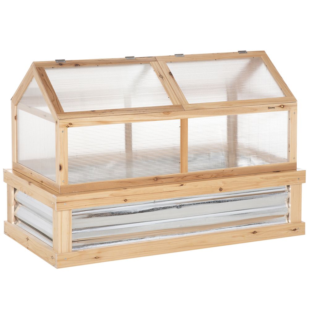 Raised Garden Bed with Greenhouse Top, 122x61x81.7cm, Natural Kit