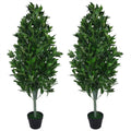 4ft Artificial Topiary Bay Trees - Extra Large Pair for Stunning Entrance - No Maintenance
