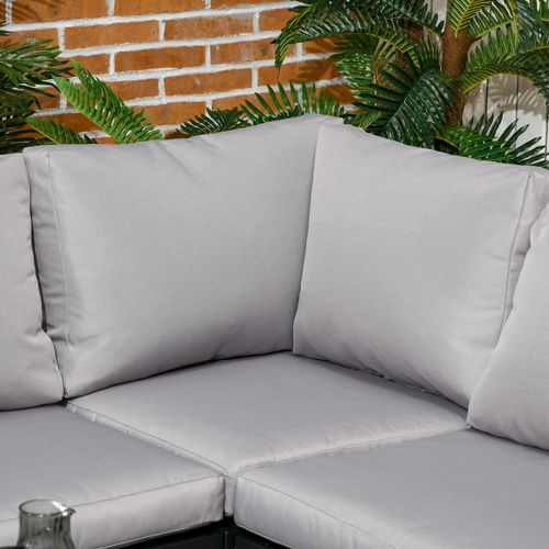 4 Piece Garden Furniture Set w/ Breathable Mesh Pocket, Light Grey