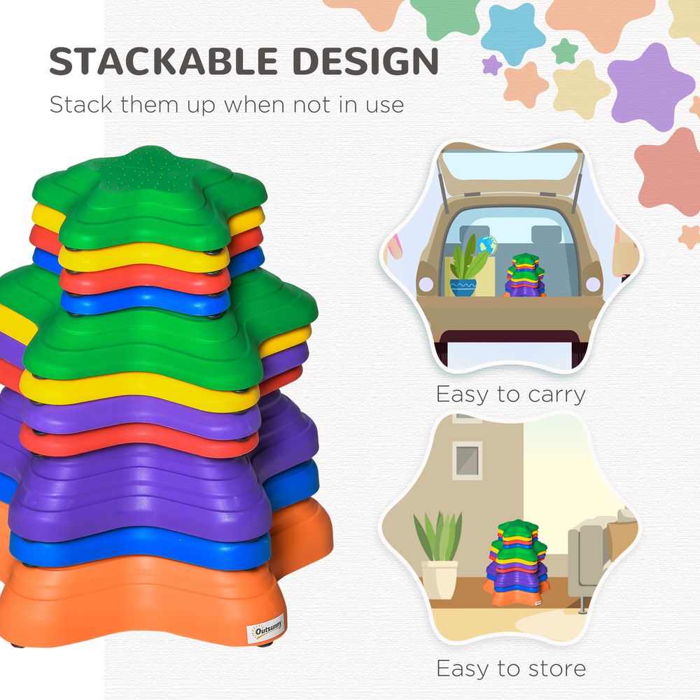 11-Piece Balance Stepping Stones - Non-SlipObstacle Course for Kids - Improve Coordination