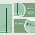 Garden Greenhouse Plant Cover, Windows & Zipper 198Lx77Wx149-168Hcm