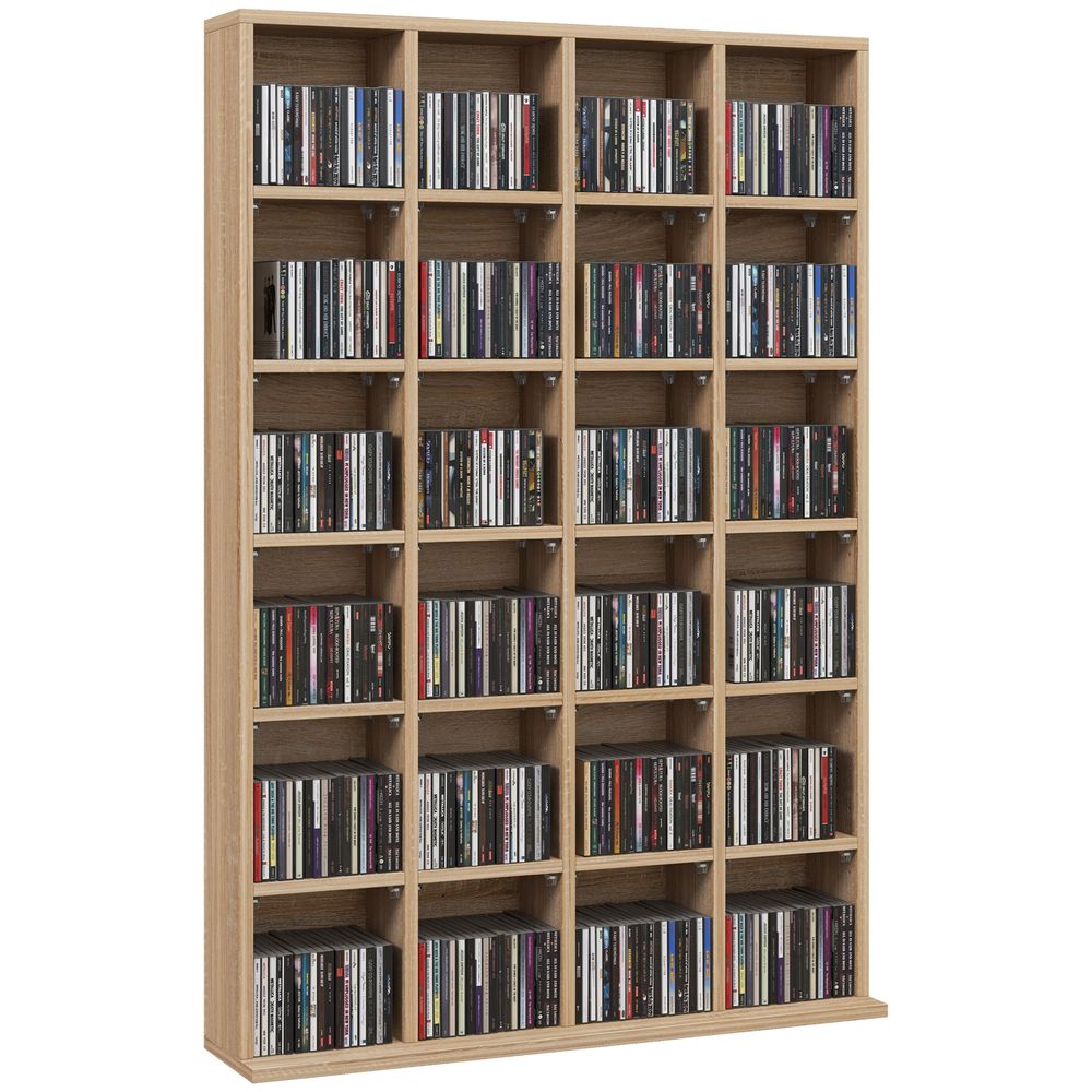 DVD CD Media Storage Rack, Video Display Unit, 89 x 130.5 cm Natural wood finish