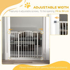 Metal Pet Gate - Adjustable, Auto-Close, White