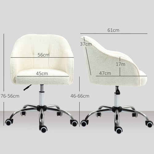 Fluffy Vanity Chair for Desk, with Height Adjustable, Wheels