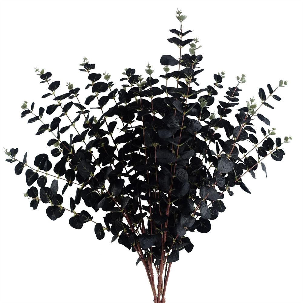 80cm Black Eucalyptus Foliage Stems - Pack of 6