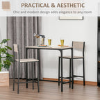 Metal Frame MDF Top Table & Bar Stool Set - Sleek Black Design
