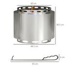 48.5cm Smokeless Wood Burning Firepit Stainless Steel Fire Pit, Silver