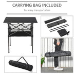 Portable Aluminum Camping Table with Roll-Top, Folding Design, Mesh Bag - Easy to Carry
