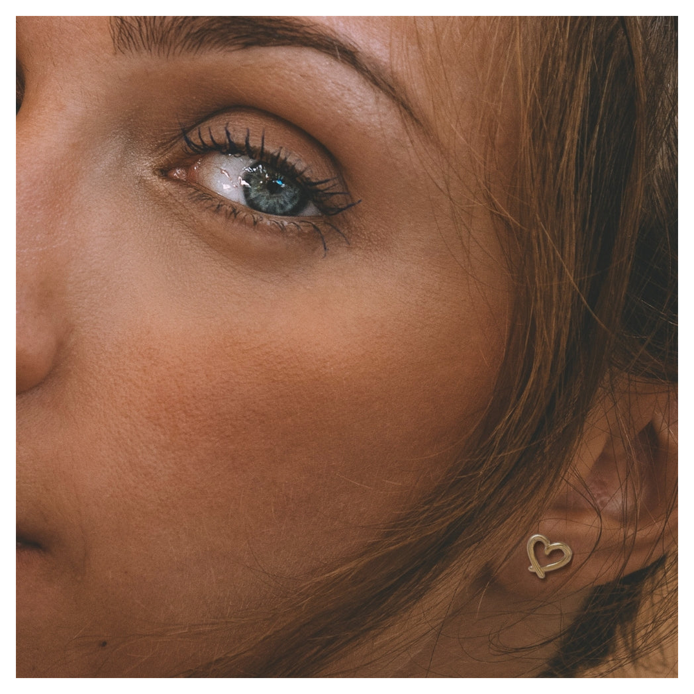 Small Gold Heart Stud Earrings - Ideal Birthday or Christmas Gift