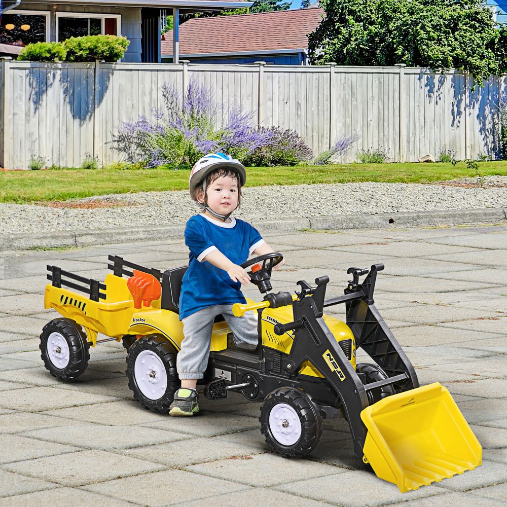 Pedal Go Kart Ride on Excavator - Yellow