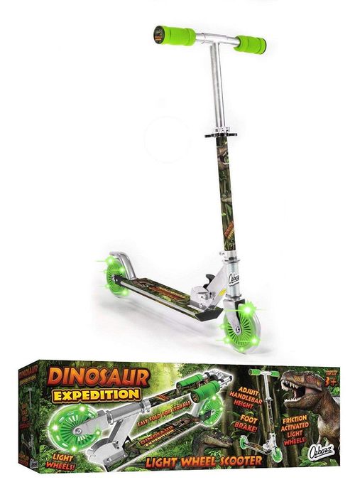 Dinosaur Push Scooter with 2 Light up Wheel for Children Boy Girl