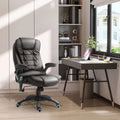 Comfort Executive Office Chair with Massage and Heat - PU Leather Recliner, Brown