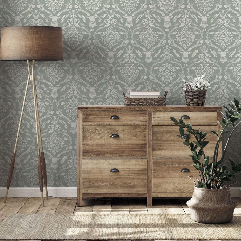 Stag Damask Sage Green - for All Demographics!