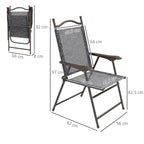 Folding Chairs - Portable, Armrests, Mesh Fabric Seat - Ideal for Outdoor Events