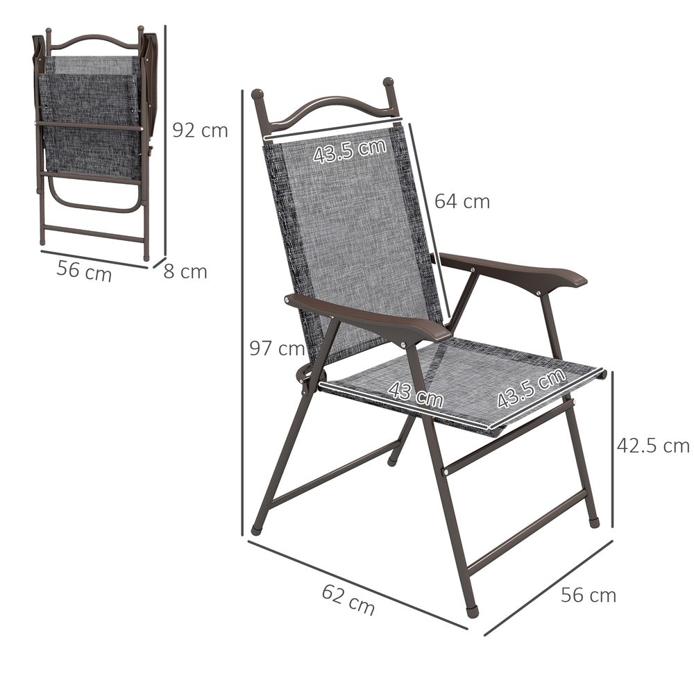 Folding Chairs - Portable, Armrests, Mesh Fabric Seat - Ideal for Outdoor Events