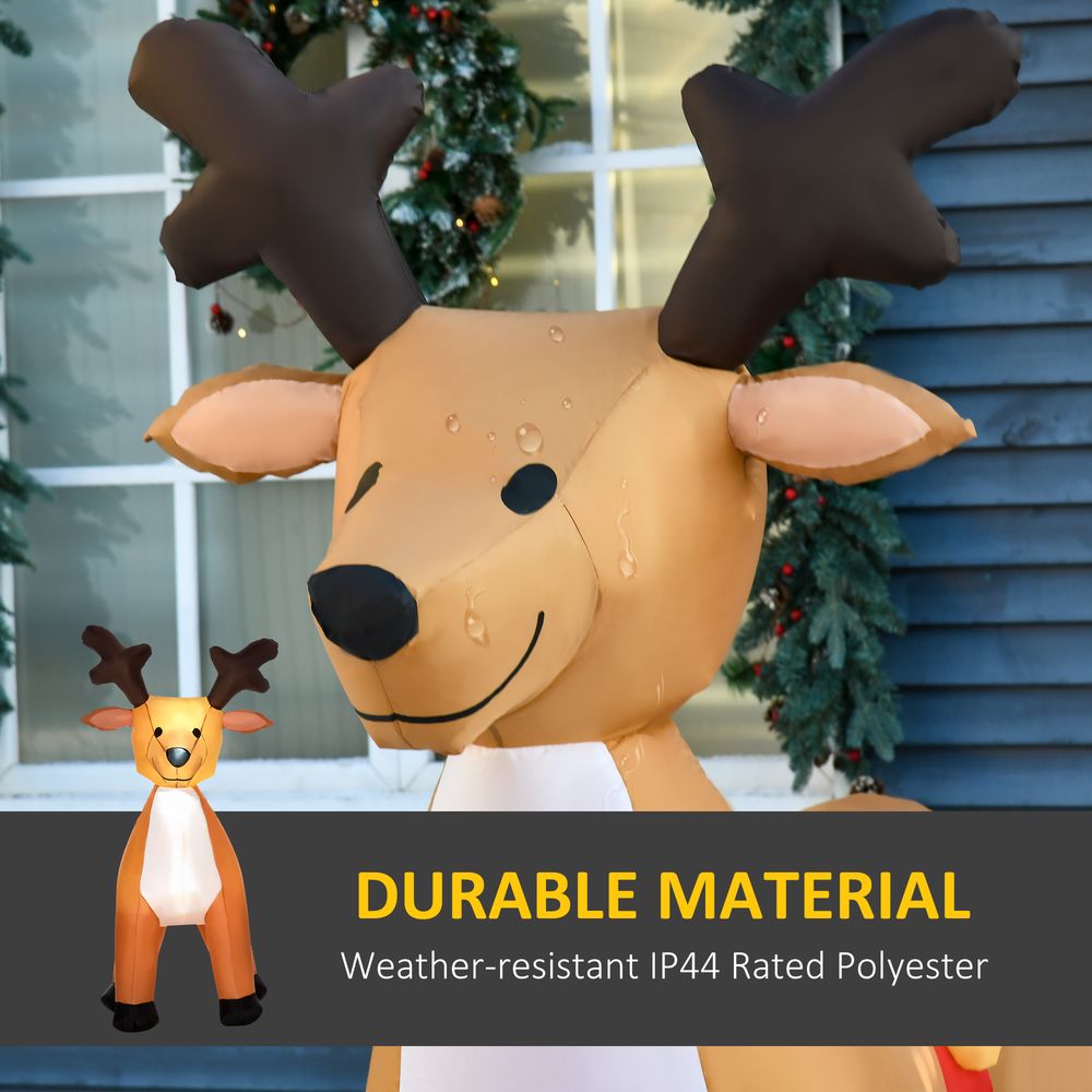 6ft Christmas Inflatable Reindeer Deco Xmas Lights Indoor and Outdoor Animal