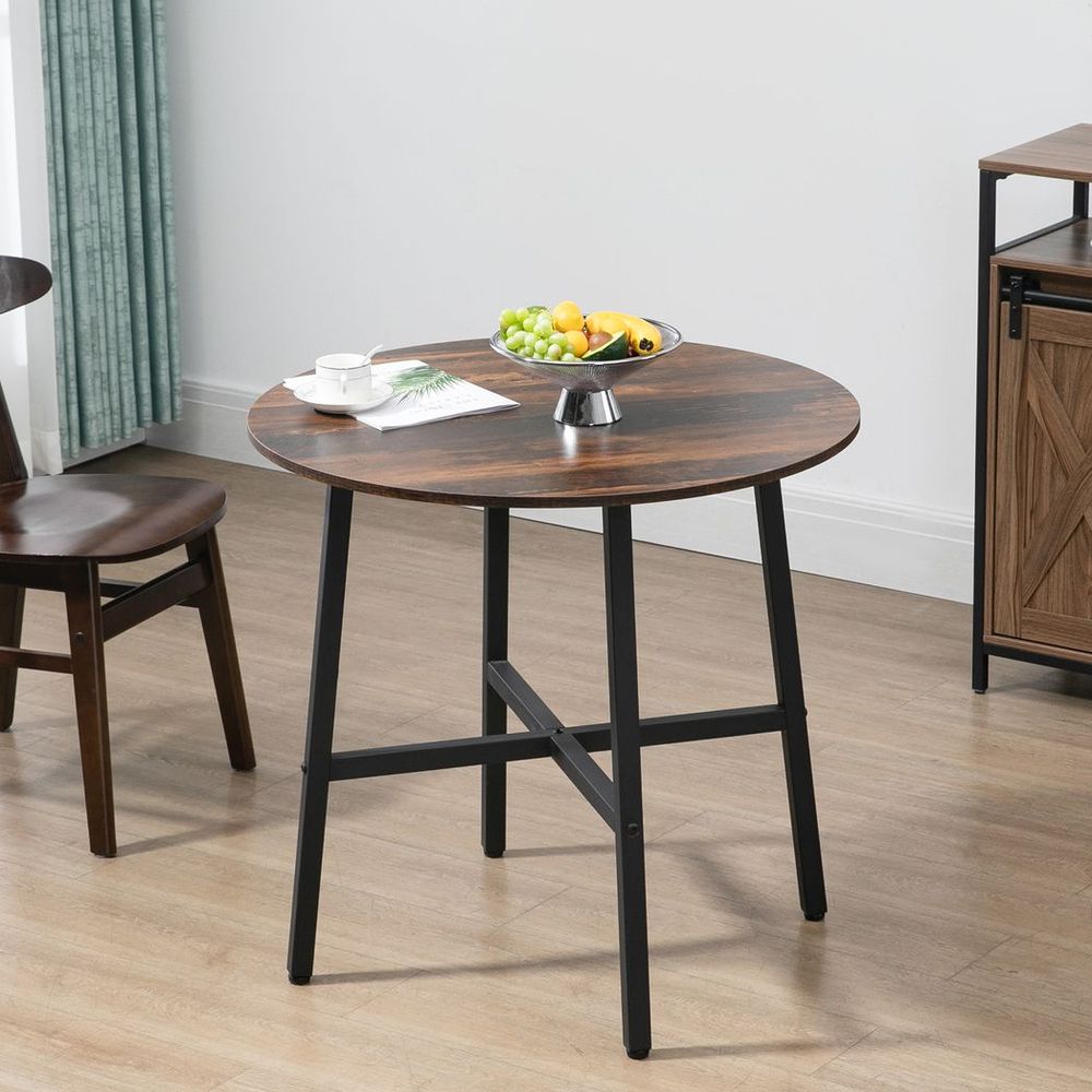 80cm Round Kitchen Table: Stylish, Space-saving, Steel Leg