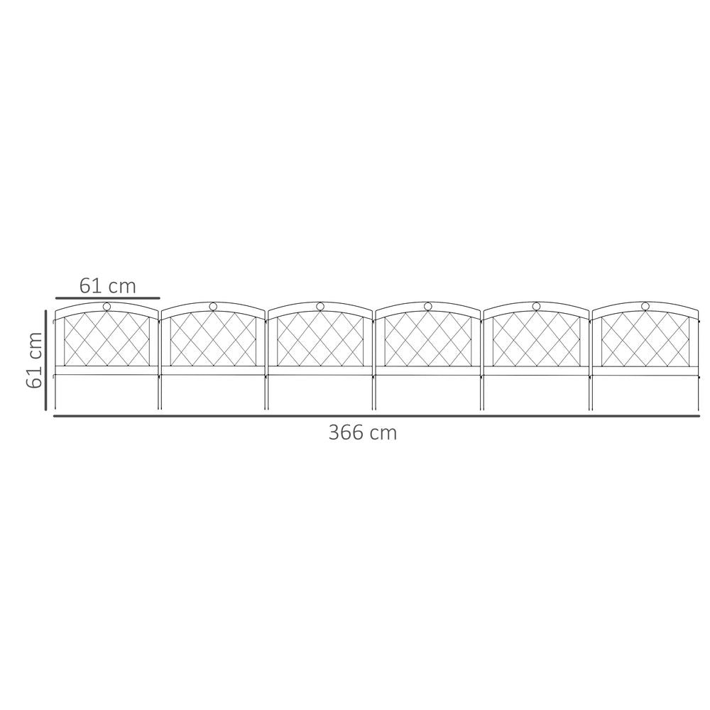 Metal Decorative Garden Fencing: 6PCs 24in x 12ft