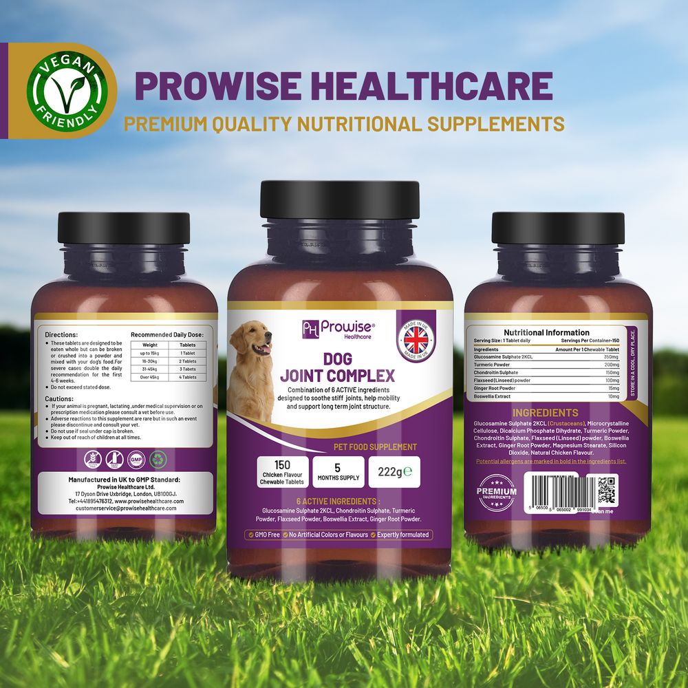 Dog Joint Support 150 Chicken Chewable Tablets 5 Months Supply - UK Made