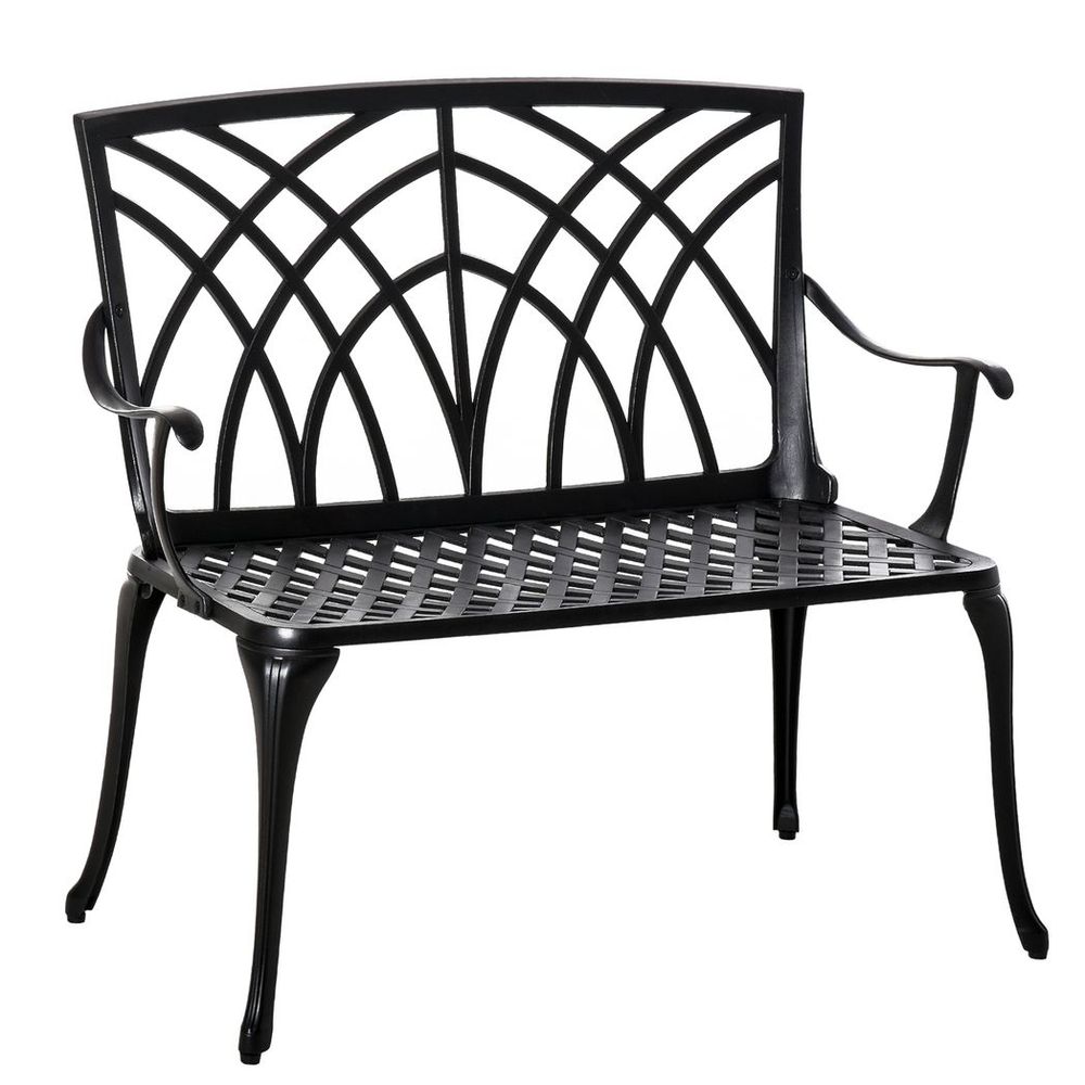 2-Seater Cast Aluminium Garden Bench Loveseat: Ergonomic & Stylish