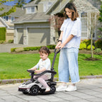 2 in 1 Baby Ride on Push Car Toddler Push Along Car, White